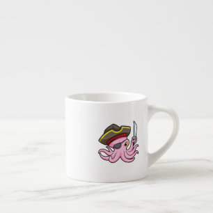 Octopus as Pirate with Saber & Eye patch Espresso Cup