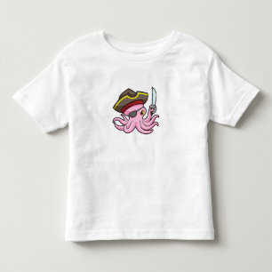 Octopus as Pirate with Saber & Eye patch Toddler T-Shirt