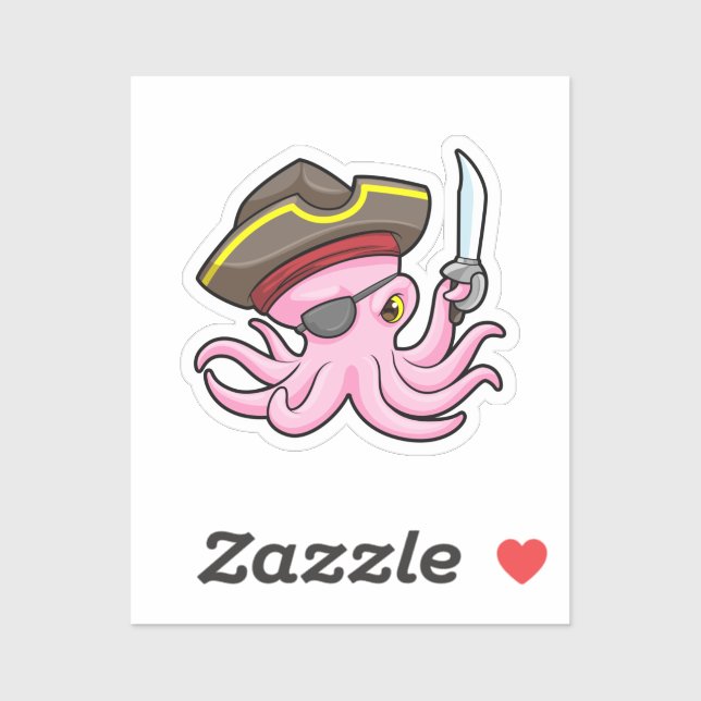 Octopus as Pirate with Sabre & Eye patch (Sheet)