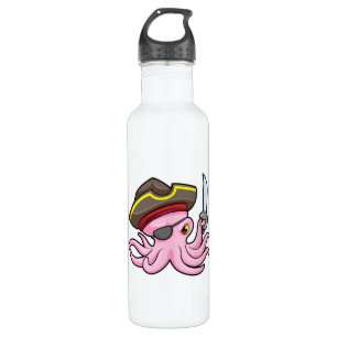 Octopus as Pirate with Sabre & Eye patch 710 Ml Water Bottle