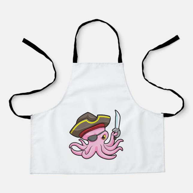 Octopus as Pirate with Sabre & Eye patch Apron (Front)