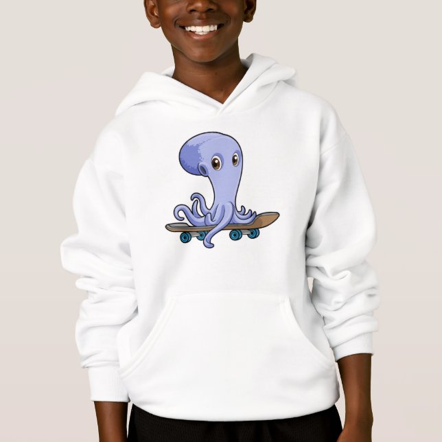 Octopus as Skater with Skateboard (Front)