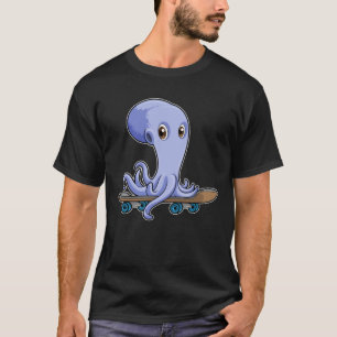 Octopus as Skater with Skateboard T-Shirt