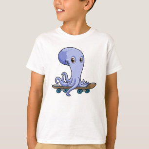 Octopus as Skater with Skateboard T-Shirt