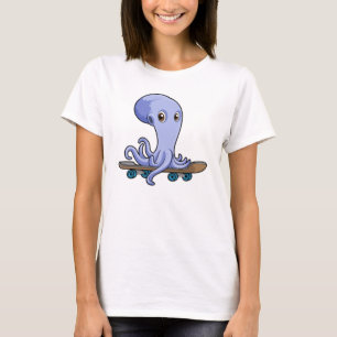 Octopus as Skater with Skateboard T-Shirt