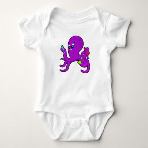 Octopus as Teacher with Laboratory equipment Baby Bodysuit
