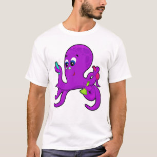 Octopus as Teacher with Laboratory equipment T-Shirt