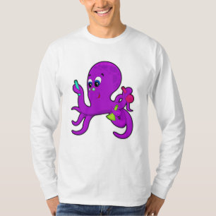 Octopus as Teacher with Laboratory equipment T-Shirt
