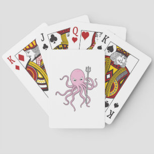 Octopus as Wizard with Trident Playing Cards