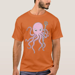 Octopus as Wizard with Trident T-Shirt