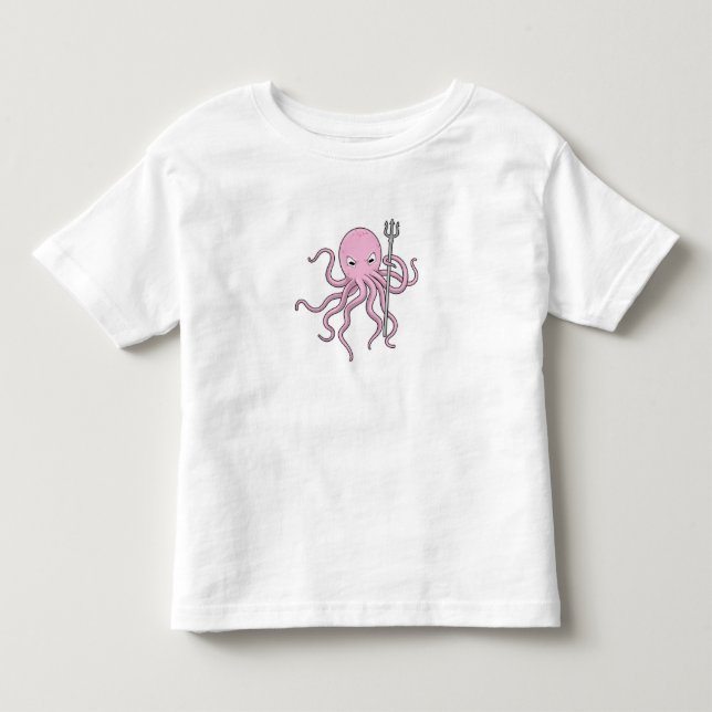 Octopus as Wizard with Trident Toddler T-Shirt (Front)
