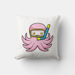 Octopus at Diving with Snorkel & Swimming goggles Cushion