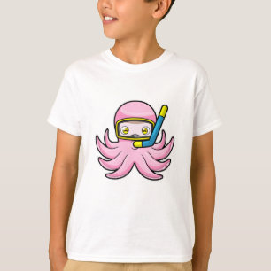 Octopus at Diving with Snorkel & Swimming goggles T-Shirt