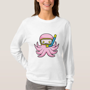Octopus at Diving with Snorkel & Swimming goggles T-Shirt
