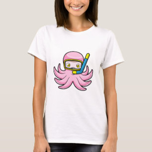 Octopus at Diving with Snorkel & Swimming goggles T-Shirt