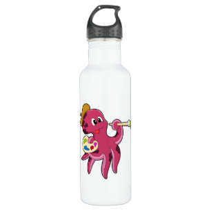 Octopus at Painting with Brush & Colour 710 Ml Water Bottle
