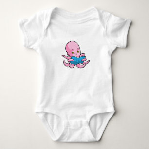 Octopus at Reading a Book Baby Bodysuit