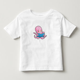 Octopus at Reading a Book Toddler T-Shirt