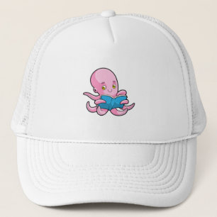 Octopus at Reading a Book Trucker Hat
