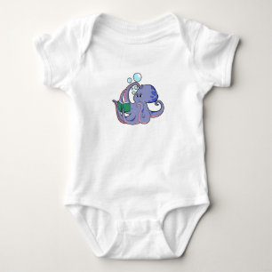Octopus at Reading with Book Baby Bodysuit