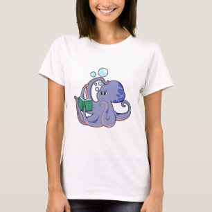 Octopus at Reading with Book T-Shirt