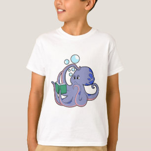 Octopus at Reading with Book T-Shirt