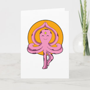 Octopus at Yoga stretching exercises Card