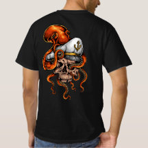 Octopus Attack Captains Skull Nautical  