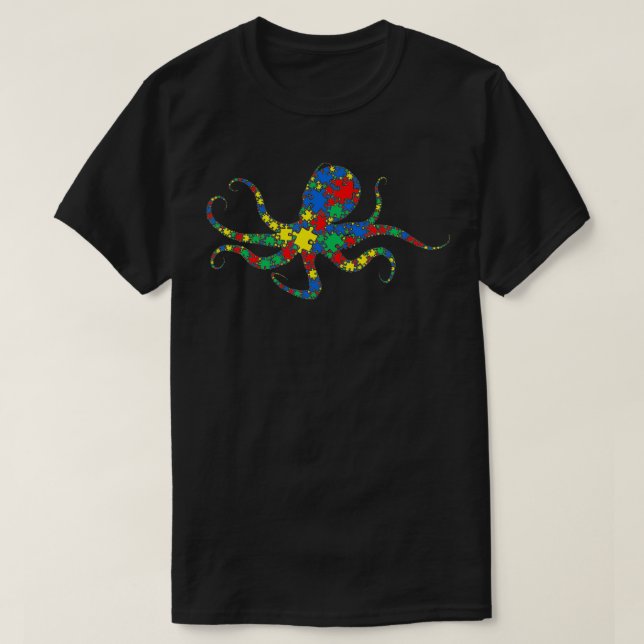 Octopus Autism Puzzle for Women Men Kids  Autism A T-Shirt (Design Front)
