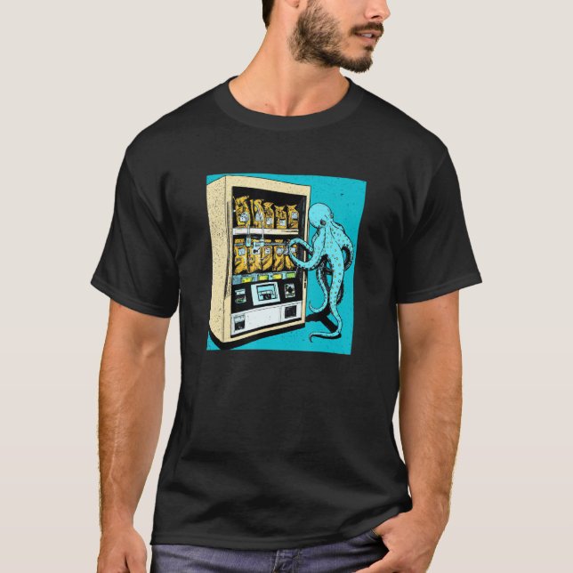 Octopus Automat Vending Machine Gatcha Cephalopod  T-Shirt (Front)
