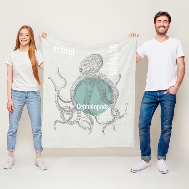 Octopus Baby Boy Under the Sea Fleece Blanket (In Situ)