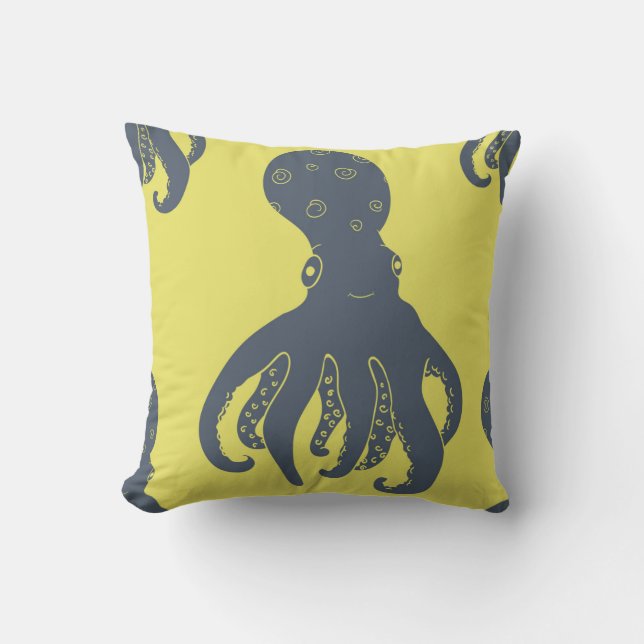 Octopus baby pillow (Yellow) (Front)