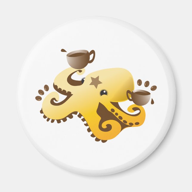 Octopus Barista Magnet (Front)