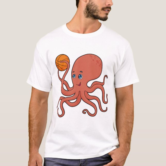 Octopus Basketball player Basketball T-Shirt (Front)