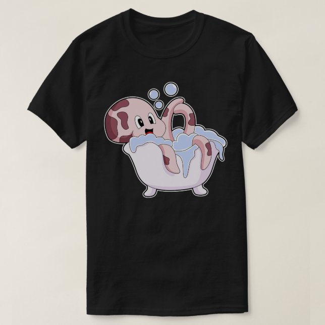 Octopus Bath Bathtub T-Shirt (Design Front)