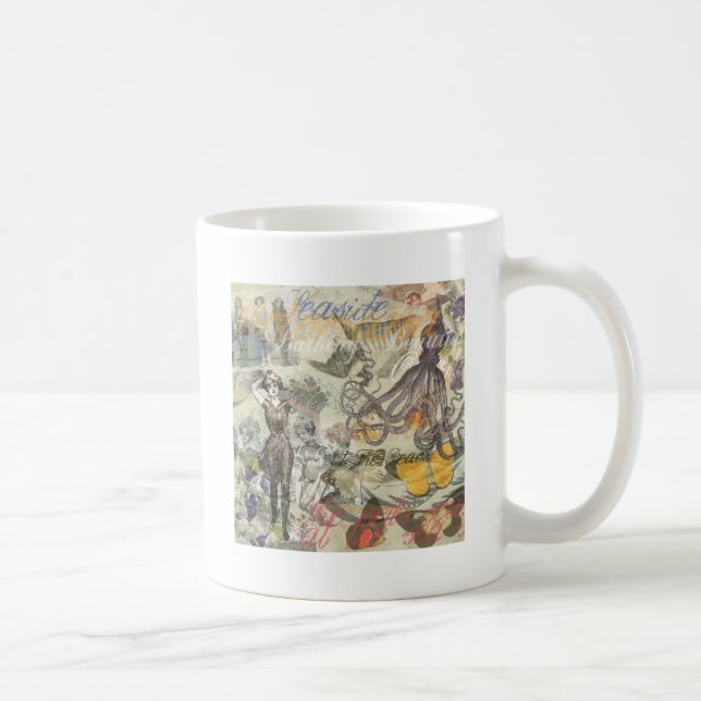 Octopus Beach Antique Coastal Steampunk Coffee Mug (Right)