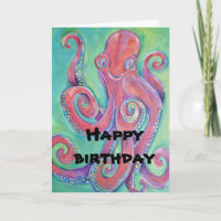 octopus birthday card