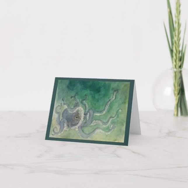 Octopus Blank Note Card (Front)