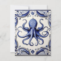 Octopus Blue and White Sea Ocean theme