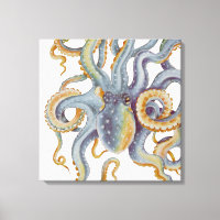 Octopus Blue Pastel Colour Watercolor Art