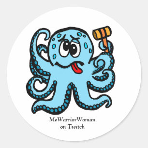 Octopus  Bonk, MeWarriorWoman on Twitch Classic Round Sticker