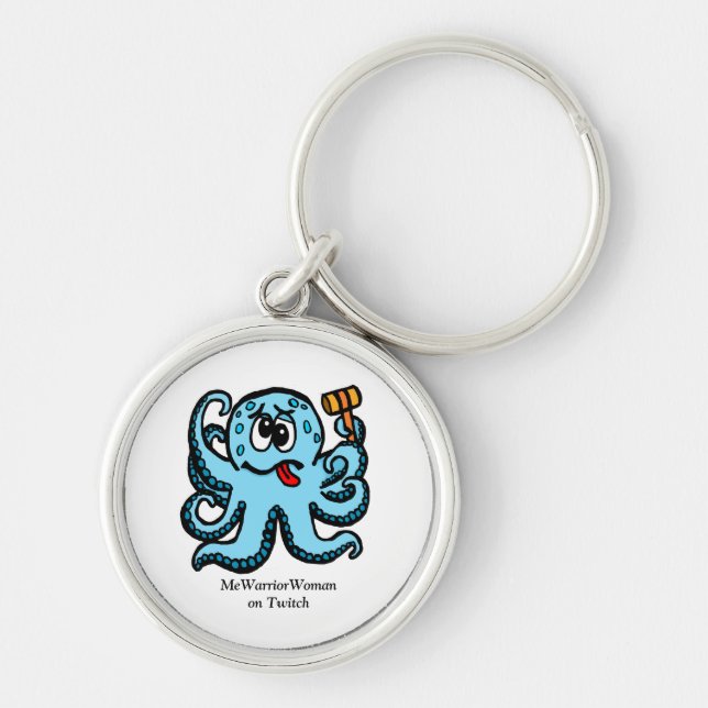 Octopus Bonk,  MeWarriorWoman on Twitch Key Ring (Front)