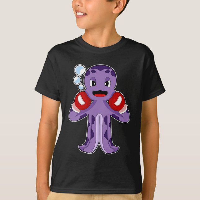 Octopus Boxer Boxing gloves Boxing T-Shirt (Front)