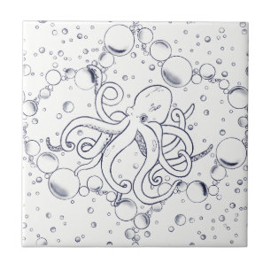 Octopus Bubble Drift Primary Tile