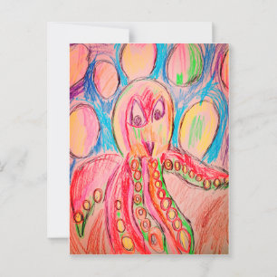 Octopus bubble postcard