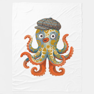 Octopus Cap Blanket – Mustard Yellow Folk Art