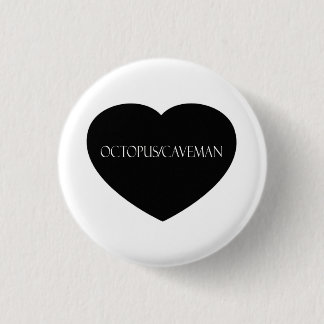 Octopus/Caveman Black Heart Button