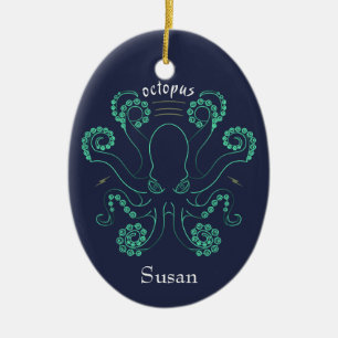Octopus Cephalopod Tentacles Ceramic Tree Decoration