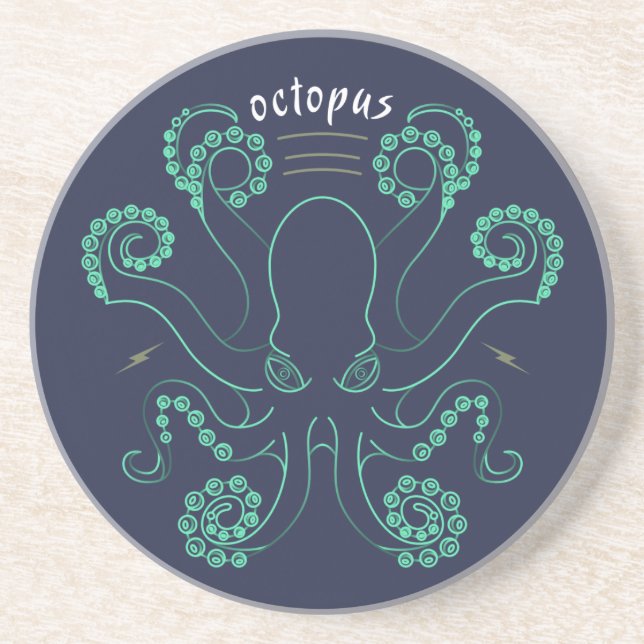 Octopus Cephalopod Tentacles Coaster (Front)
