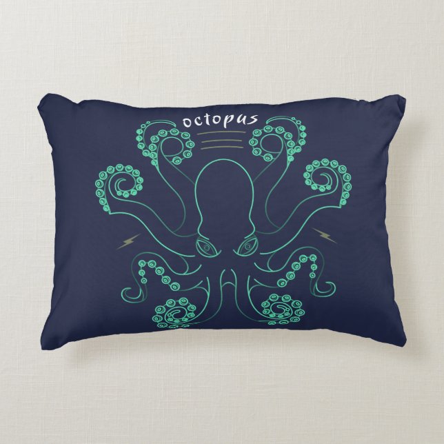 Octopus Cephalopod Tentacles Decorative Cushion (Front)